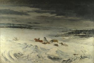 雪中的勤奋，1860年 作者 古斯塔夫·库尔贝