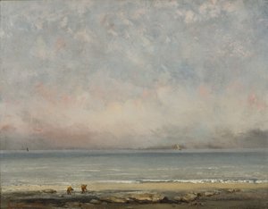 特鲁维尔的海滩，约1865年。 作者 古斯塔夫·库尔贝