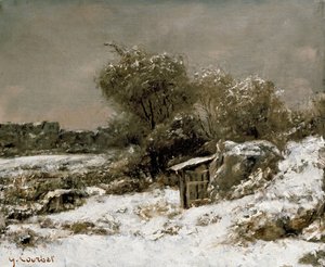 冬季场景，19世纪 作者 古斯塔夫·库尔贝