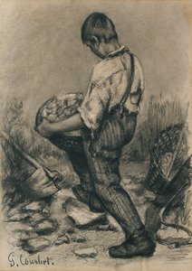 年轻的破石者，约1864-1865年 作者 古斯塔夫·库尔贝