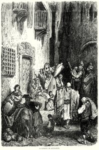 阿尔瓦塞特的一条街道（雕刻） 作者 古斯塔夫·多尔（Gustave Dore）