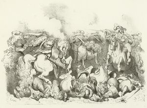 路易十四统治时期的轻马指控（凹版印刷） 作者 Gustave Dore