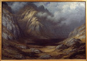 风暴过后苏格兰的一个湖。 古斯塔夫·多尔 (1832-1883) 的绘画 作者 古斯塔夫·多尔（Gustave Dore）