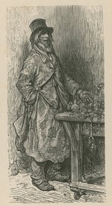 一个男人站在市场摊位卖他的商品 作者 古斯塔夫·多尔（Gustave Dore）