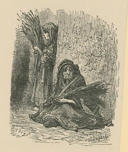 卖干燥花的妇女和一个女孩 作者 古斯塔夫·多尔（Gustave Dore）