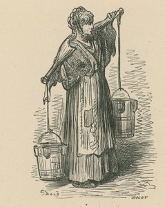 一个女人背着两个水桶 作者 古斯塔夫·多尔（Gustave Dore）