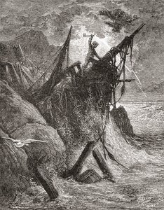 根据古斯塔夫-多尔（Gustave Dore）为维克多-雨果（Victor Hugo）的《海上劳苦者》一书创作的原作。选自《古斯塔夫-多尔的生平与回忆》，1885 年出版。 作者 古斯塔夫·多尔（Gustave Dore）