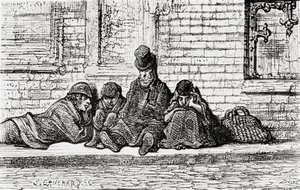在街上睡觉》，1872年。   作者 古斯塔夫·多尔（Gustave Dore）