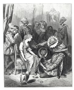&39;灰姑娘和玻璃拖鞋&39;，来自&39;Les Contes de Perrault&39;的插图，由Louis Henri Breviere（1797-1869）刻，由J.Hetzel出版，1862年 作者 古斯塔夫·多尔（Gustave Dore）
