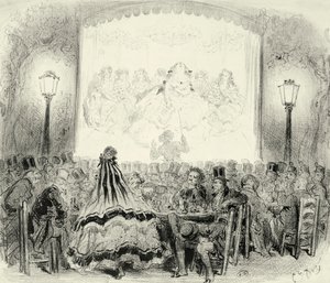 法国的咖啡音乐厅，保罗-古斯塔夫-多雷（1832-1883），约1865年，雕刻。 作者 古斯塔夫·多尔（Gustave Dore）