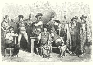西班牙旅馆中的公司（雕刻） 作者 古斯塔夫·多尔（Gustave Dore）