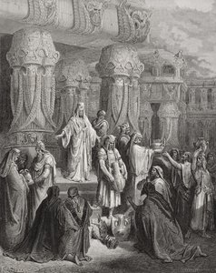 赛勒斯恢复神殿的血管，来自多尔的“圣经”的插图，由Pannemaker雕刻，1866年 作者 古斯塔夫·多尔（Gustave Dore）