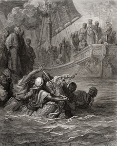 Almoadam的死亡，来自JF的&39;Bibliotheque des Croisades&39;的插图。 Michaud，1877（litho） 作者 古斯塔夫·多尔（Gustave Dore）