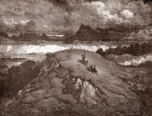 唐吉诃德和桑乔潘萨接近莫雷纳山脉 古斯塔夫·多雷 (1832-1883) 为“L