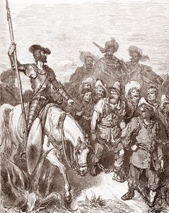 堂吉诃德和桑丘-潘沙审问被押上帆船的罪犯 古斯塔夫-多尔（1832-1883 年）为米格尔-德-塞万提斯（1547-1616 年）的《L