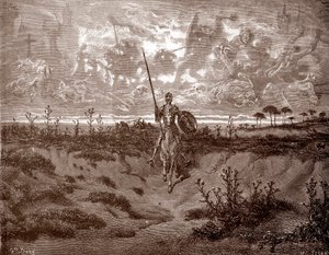 堂吉诃德踏上冒险之旅 古斯塔夫-多尔（1832-1883 年）为米格尔-德-塞万提斯（1547-1616 年）1863 年作品《L