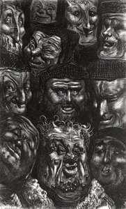 Predhomme刻有Honore de Balzac（1799-1850）的&39;Les Contes Drolatiques&39;十一张奇形怪状的面孔 作者 古斯塔夫·多尔（Gustave Dore）