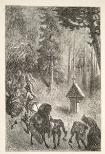 从Cameliard护送，来自查尔斯亨利汉森的亚瑟王日故事，pub.1898 作者 古斯塔夫·多尔（Gustave Dore）