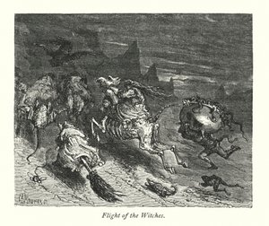 女巫的飞行（雕刻） 作者 古斯塔夫·多尔（Gustave Dore）