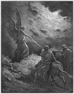 古斯塔夫多尔圣经：出现在巴兰的天使 作者 古斯塔夫·多尔（Gustave Dore）