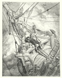 古斯塔夫-多尔为柯勒律治的《古海员礼赞》绘制的插图（版画） 作者 古斯塔夫·多尔（Gustave Dore）