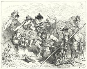 Gustave Dores Don Quixote: "Don Quixote gazed with dubious and disconsolate eyes on the creature whom Sancho called queen and lady" (engraving) 作者 古斯塔夫·多尔（Gustave Dore）