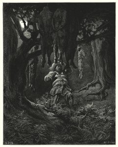 Gustave Dores Don Quixote: "He called out to Don Quixote for help" (engraving) 作者 古斯塔夫·多尔（Gustave Dore）