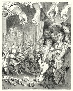 Gustave Dores Don Quixote: "Observe what a vast company of glittering horse comes pouring out of the city, in pursuit of the Christian lovers" (engraving) 作者 古斯塔夫·多尔（Gustave Dore）