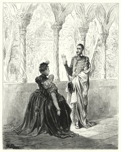 Gustave Dores Don Quixote: "Pray, my Lord Don Quixote, retire, for this poor young creature will not come to herself while you are by" (engraving) 作者 古斯塔夫·多尔（Gustave Dore）
