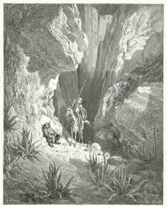 Gustave Dores Don Quixote: "The first thing he found was the rough draught of a sonnet; so he read it aloud" (engraving) 作者 古斯塔夫·多尔（Gustave Dore）