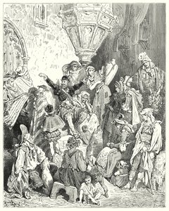 古斯塔夫·多尔 (Gustave Dore) 的《唐吉诃德》：“地球上没有他未见过的国家，也没有他未参与过的战斗”（版画） 作者 古斯塔夫·多尔（Gustave Dore）