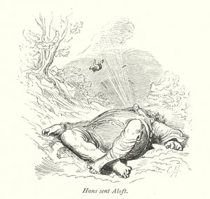 汉斯被送上高空（雕刻） 作者 古斯塔夫·多尔（Gustave Dore）