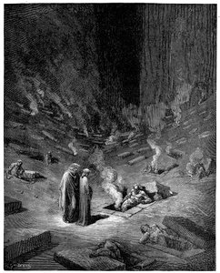 地狱：地狱之城Dis，罗马黑社会之神，1863年 作者 古斯塔夫·多尔（Gustave Dore）
