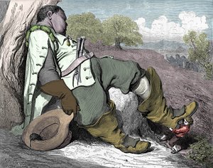 查尔斯-佩罗（1628-1703）于1697年创作的 "Le petit poucet "的插图。 作者 古斯塔夫·多尔（Gustave Dore）