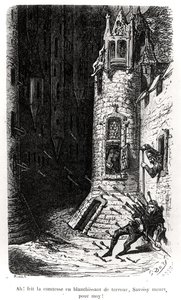 来自&39;Les Contes Drolatiques&39;的插图，作者：Honore de Balzac（1799-1850），由Riault雕刻，1855年 作者 古斯塔夫·多尔（Gustave Dore）