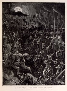 插图：骑士们在月夜作战。 作者 古斯塔夫·多尔（Gustave Dore）