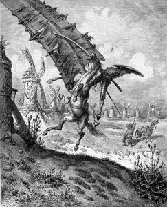 塞万提斯的《堂吉诃德》一书的插图，1863年。   作者 古斯塔夫·多尔（Gustave Dore）