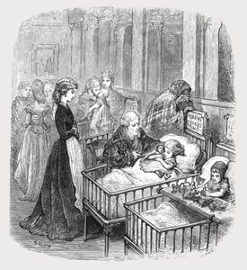 婴儿医院的病人》，1872年。   作者 古斯塔夫·多尔（Gustave Dore）