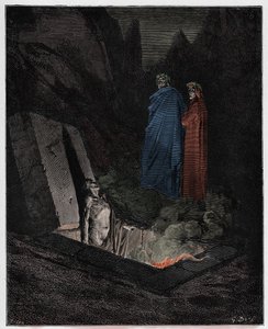 Inferno，Canto 10：来自Uberti的Farinata致Dante，来自Dante Alighieri的“The Divine Comedy”插图，1885年 作者 古斯塔夫·多尔（Gustave Dore）