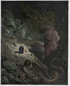 Inferno，Canto 17：Geryon，欺骗的象征，来自Dante Alighieri的“神曲”的插图，1885年 作者 古斯塔夫·多尔（Gustave Dore）
