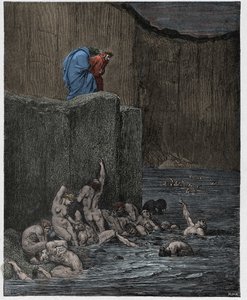 Inferno，Canto 18：第八圈中的Paramours和flatterers，来自Dante Alighieri的“The Divine Comedy”插图，1885年 作者 古斯塔夫·多尔（Gustave Dore）