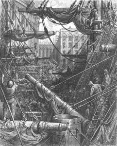 码头内》，1872年。   作者 古斯塔夫·多尔（Gustave Dore）