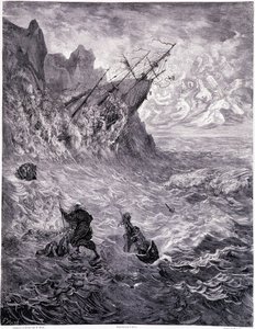 Je traverse les mers... planche X - 古斯塔夫-多雷（1832-1883）为《La legende du Jeif wandering by Pierre Dupont》所作的插图，Librairie du magasin picturesque版，巴黎1862年 作者 古斯塔夫·多尔（Gustave Dore）