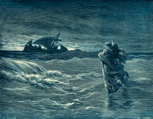 耶稣在海上行走--圣经 作者 古斯塔夫·多尔（Gustave Dore）