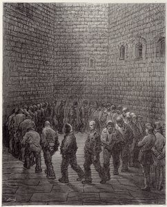 监狱中的囚犯漫步 - 在“伦敦”，古斯塔夫·多尔（Gustave Dore） 作者 古斯塔夫·多尔（Gustave Dore）
