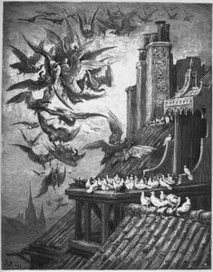 Les Vautours et les Pigeons-兀And与鸽子-摘自Jean de La Fontaine的“寓言” 作者 古斯塔夫·多尔（Gustave Dore）