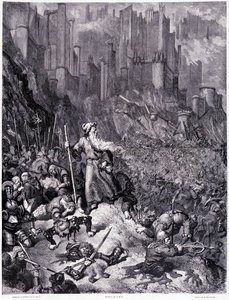 Les battailles, plate IX - Illustration by Gustave Dore (1832-1883), for La legende du Jeif wandering by Pierre Dupont, edition Librairie du magasin picturesque, Paris 1862 作者 古斯塔夫·多尔（Gustave Dore）