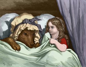 小红帽，由GustaveDoré雕刻。 作者 古斯塔夫·多尔（Gustave Dore）