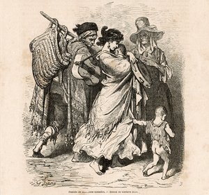 游牧乐师家庭（雕刻） 作者 古斯塔夫·多尔（Gustave Dore）