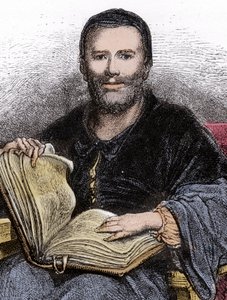 拉贝雷的肖像--来自弗朗索瓦-拉贝雷的 "Gargantua和Pantagruel "的插图--由古斯塔夫-多尔（1832-1883）雕刻。 作者 古斯塔夫·多尔（Gustave Dore）